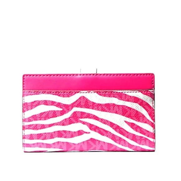 Greenwich Medium Zebra Signature Logo Wallet In Dragonfruit Hot Pink Billfold